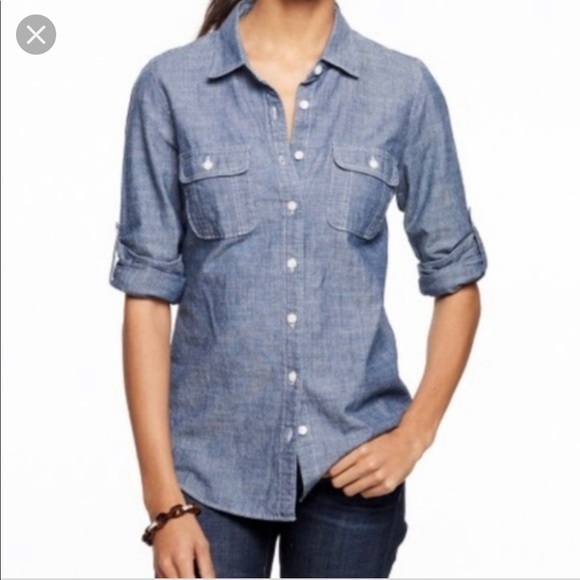 j crew denim button down
